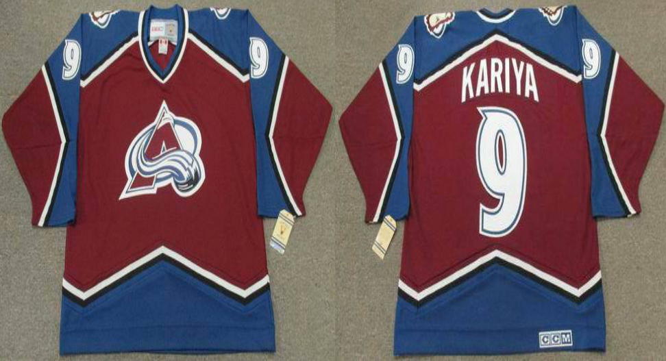 2019 Men Colorado Avalanche 9 Kariya red CCM NHL jerseys